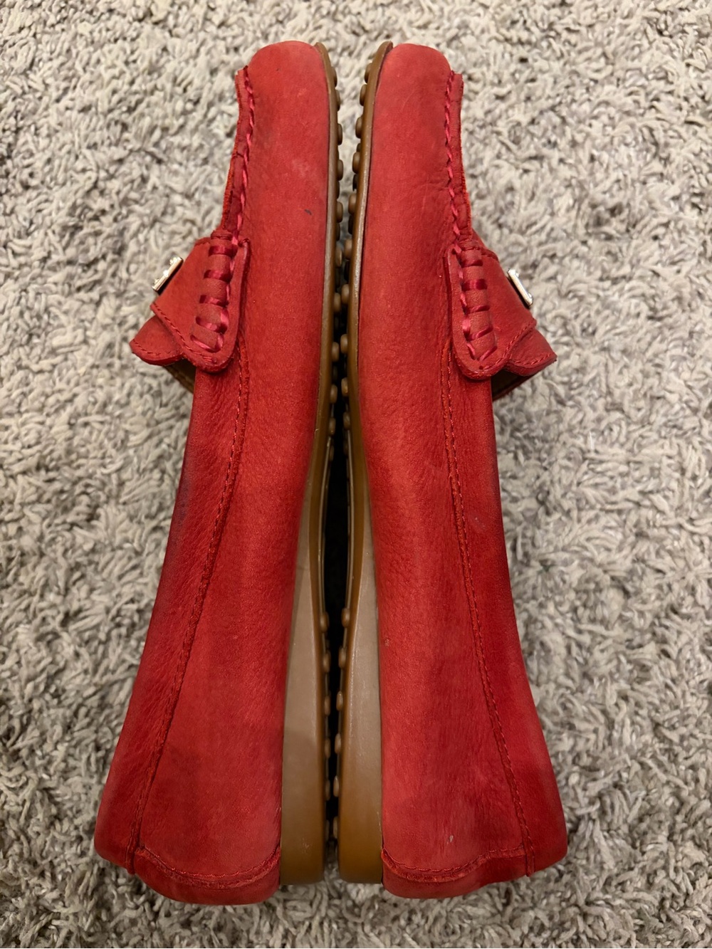 Coach Fredrica red nubuck suede driving loafers for Women - Picture 2 of 9
